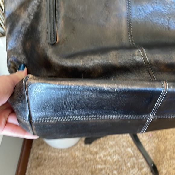 ZLYC Brown Leather Shoulder Tote Bag Purse Zip Top Closure Inside Pocket - Picture 3 of 15